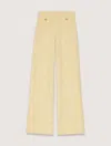 Maje Metallic Tweed Straight Leg Trousers In Jaune
