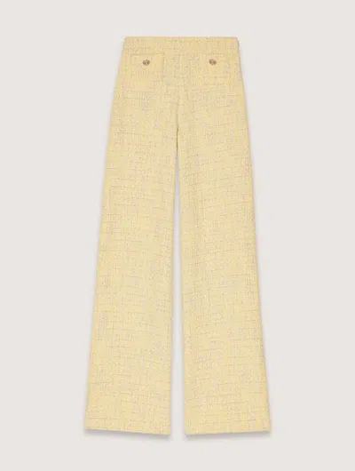 MAJE STRAIGHT-LEG TWEED/LUREX TROUSERS