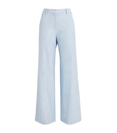 Maje Straight Tailored Trousers In Blue
