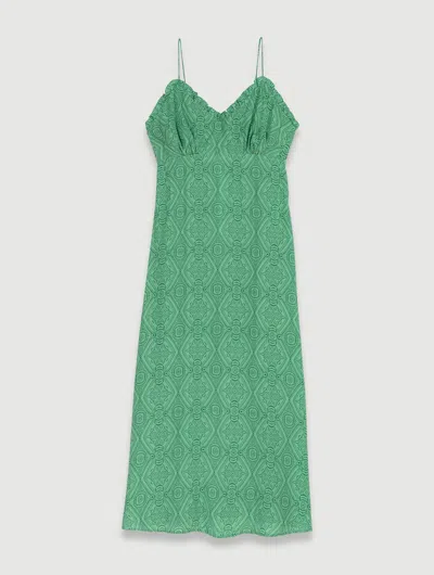 Maje Strapless Maxi Dress In Ethnic Green