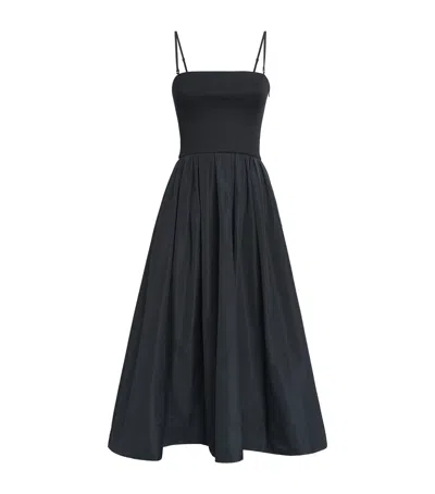 Maje Strapless Midi Dress In Black