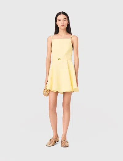 Maje Strappy Flared Dress In Yellow
