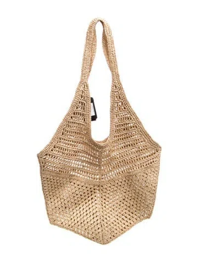 Pre-owned Maje Straw Tote W/ Tags In Neutrals