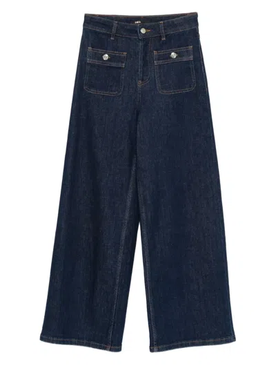 Maje Stretch-cotton Jeans In Blue