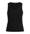 Maje Stretch-cotton Rib-knit Tank Top In Black