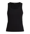 Maje Stretch-cotton Rib-knit Tank Top In Black