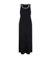 Maje Stretch-cotton Ribbed Maxi Dress In Black