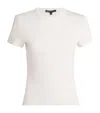 Maje Stretch-cotton Ribbed T-shirt In White