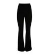 Maje Stretch-velvet Flared Trousers In Black
