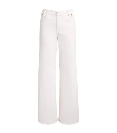 Maje Stretch-cotton Flare Jeans In White