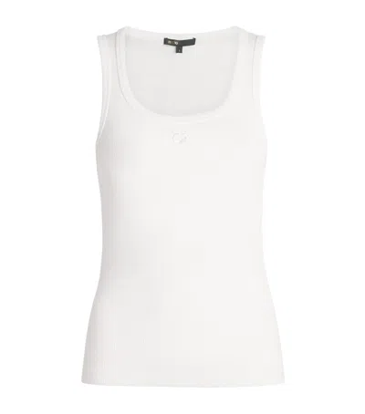 Maje Stretch-cotton Logo Tank Top In White