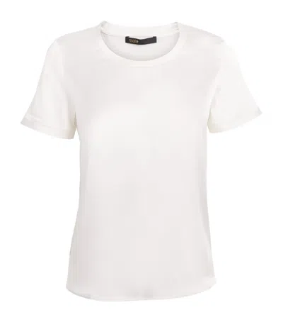 Maje Stretch-silk T-shirt In White