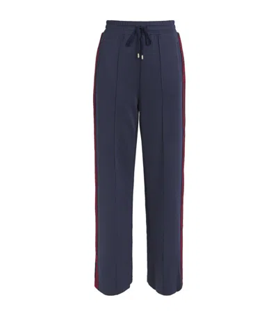 Maje Stripe-detail Sweatpants In Blue