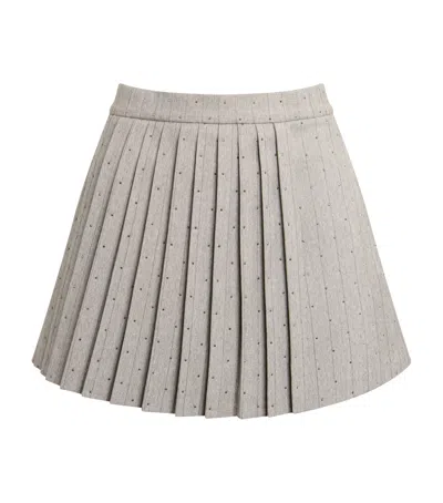 Maje Stripe Rhinestone-embellished Skort In Gray