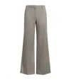 Maje Stripe Rhinestone-embellished Trousers In Gray