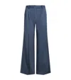 Maje Stripe Rhinestone-embellished Trousers In Blue