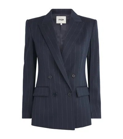 Maje Stripe Suit Jacket In Blue