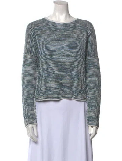 Pre-owned Maje Striped Bateau Neckline Sweater In Blue