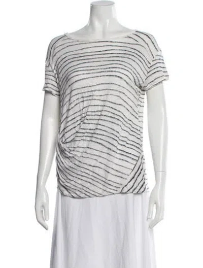 Pre-owned Maje Striped Bateau Neckline Sweater In Neutral