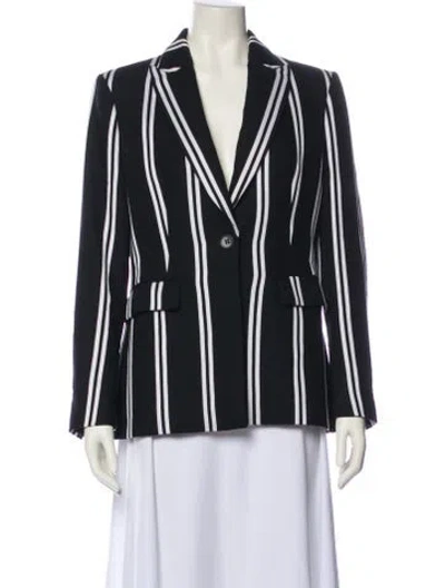 Pre-owned Maje Striped Blazer In Black