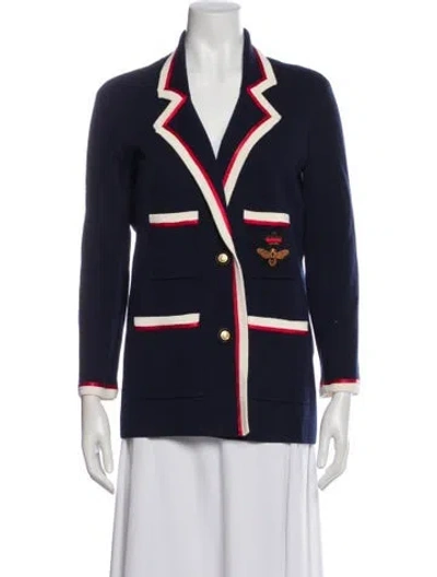 Pre-owned Maje Striped Blazer In Blue