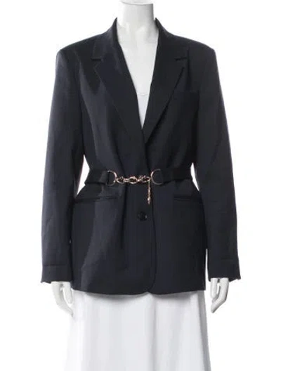Pre-owned Maje Striped Blazer In Blue