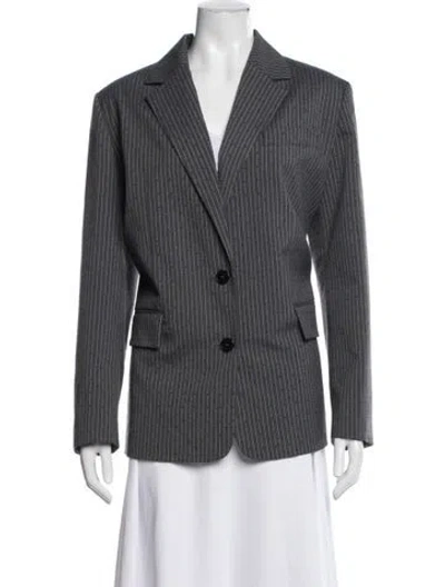 Pre-owned Maje Striped Blazer In Gray