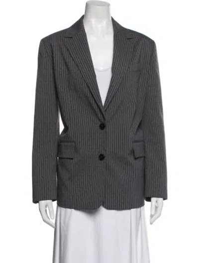 Pre-owned Maje Striped Blazer In Grey