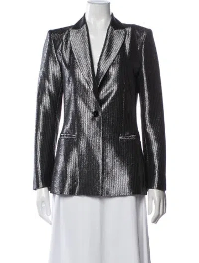 Pre-owned Maje Striped Blazer In Silver