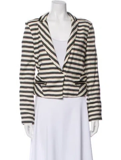 Pre-owned Maje Striped Blazer W/ Tags In Neutral