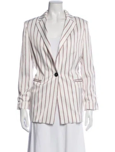 Pre-owned Maje Striped Blazer In White