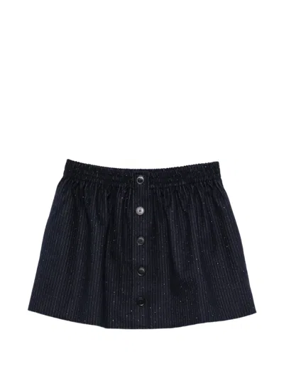 Maje Striped Button-front Mini Skirt In Blue
