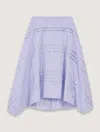 Maje Striped Cotton Maxi Skirt In Light Blue Stripes