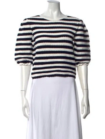 Pre-owned Maje Striped Crew Neck Sweater