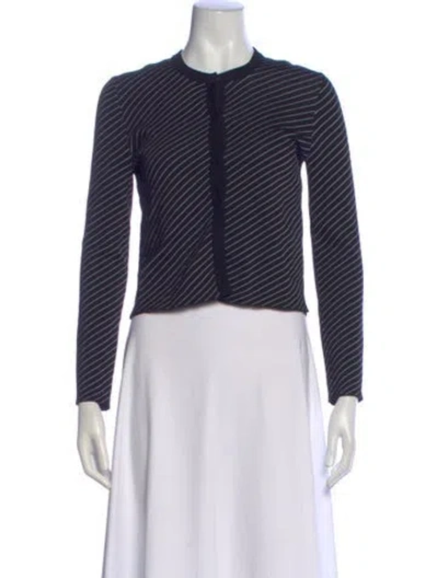 Pre-owned Maje Striped Crew Neck Sweater In Blue