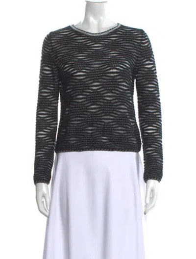 Pre-owned Maje Striped Crew Neck Sweater In Multi