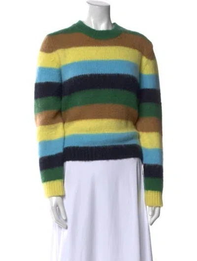 Pre-owned Maje Striped Crew Neck Sweater In Multi