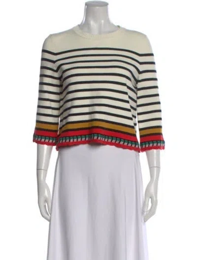 Pre-owned Maje Striped Crew Neck Sweater In Multi