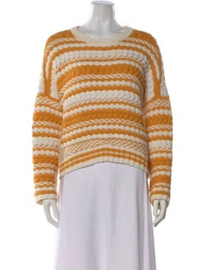 Pre-owned Maje Striped Crew Neck Sweater In Multi