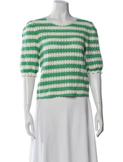 Pre-owned Maje Striped Crew Neck Sweater In Multicolor