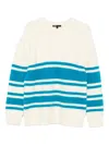 Maje Striped Crew-neck Sweater In Neutral