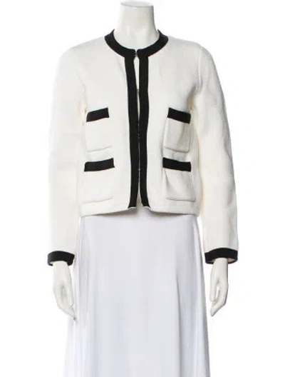 Pre-owned Maje Striped Crew Neck Sweater In Neutral