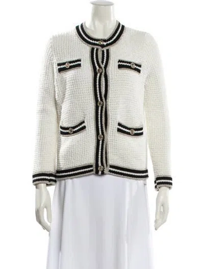 Pre-owned Maje Striped Crew Neck Sweater In Neutral
