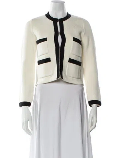 Pre-owned Maje Striped Crew Neck Sweater In Neutral