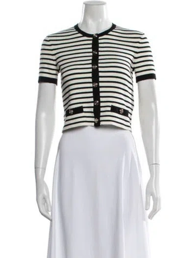 Pre-owned Maje Striped Crew Neck Sweater W/ Tags In White