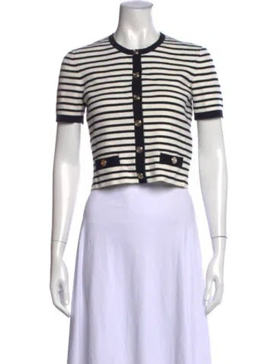 Pre-owned Maje Striped Crew Neck Top In Gray
