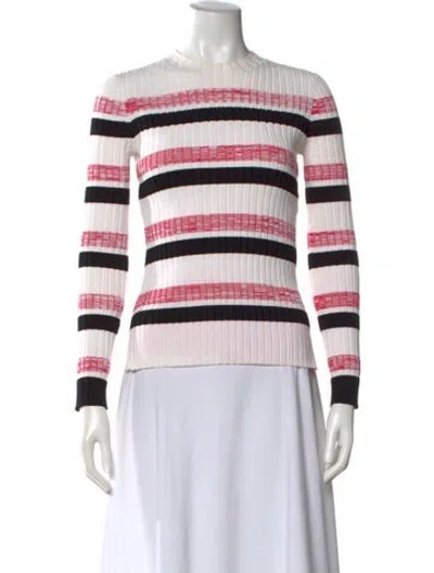 Pre-owned Maje Striped Crew Neck Top In Multi