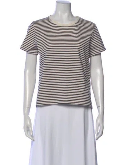 Pre-owned Maje Striped Crew Neck T-shirt In Neutral