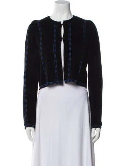 Pre-owned Maje Striped Evening Jacket In Black