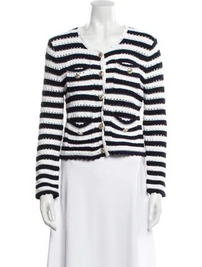 Pre-owned Maje Striped Evening Jacket In Blue